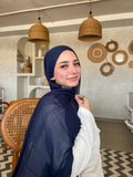 Navy blue linen