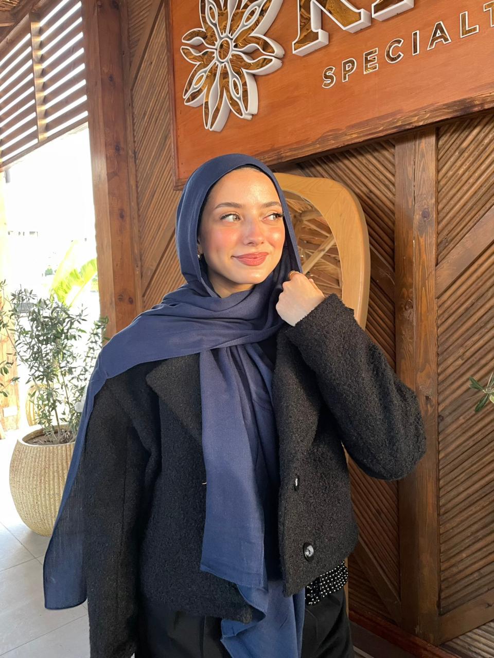 Dark Navy Blue Cotton Modal